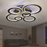 Lustra LED 19373/4+2BK+CR 240W cu telecomanda si lumina reglabila, ideala pentru livinguri moderne si luminoase.
