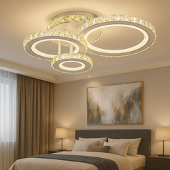 Lustra LED 19375/4WH 134W cu reglaj 3000–6500K si telecomanda, perfecta pentru dormitoare moderne unde este nevoie de lumina adaptabila si confort.