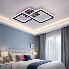 Lustra LED patrata 72W cu telecomanda iluminare reglabila pentru dormitor modern