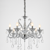 Candelabru decorativ transparent 8 brate finisaj cromat model 2325-8 CH
