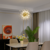 Candelabru cristal elegant 12 surse, punct decorativ luxos pentru zona de dining