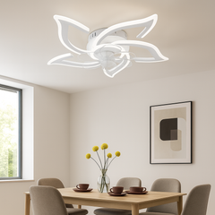 Lustra LED 26143/5 94W cu lumina reglabila si telecomanda, perfecta pentru zona de dining, asigurand iluminare uniforma si atmosfera adaptabila.