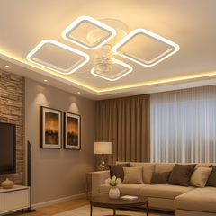 Lustra LED 26251/2+2 72W cu lumina reglabila si telecomanda, ideala pentru living modern, oferind iluminare uniforma si confort vizual zilnic.