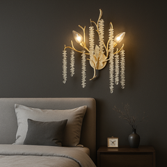 Aplica 27095/2FG aurie cu sticla transparenta, Ø30 cm si 2 E14, ideala pentru dormitor modern cu luminare decorativa calda.