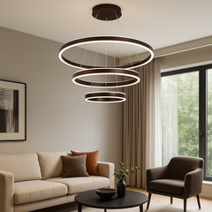 Pendul Led Suspendata 3 Cercuri, 400W Cu Telecomanda, Dimabila 3000 in interior modern