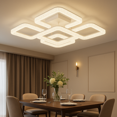 Lustra LED circulara 160W cu lumina reglabila 3000K-6500K si telecomanda, perfecta pentru dining modern cu iluminare eleganta si atmosfera versatila