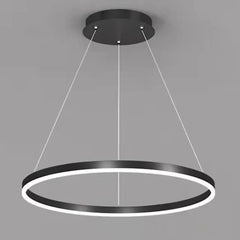Lustra LED cerc rotund negru mat 55W cu telecomanda, iluminare moderna pentru living