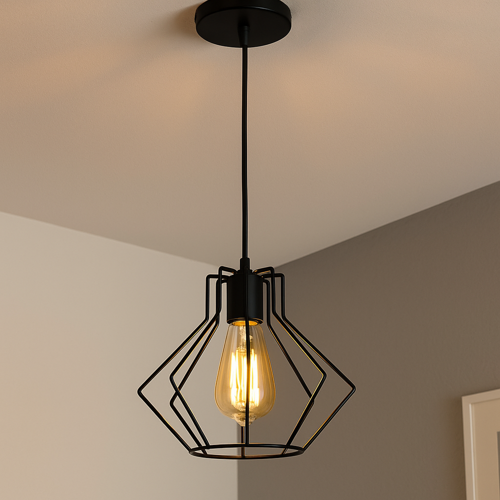 Pendul Led Decorativ Industrial, Ø200×H220 Mm, 1Xe27 Max 60W, Design in interior modern