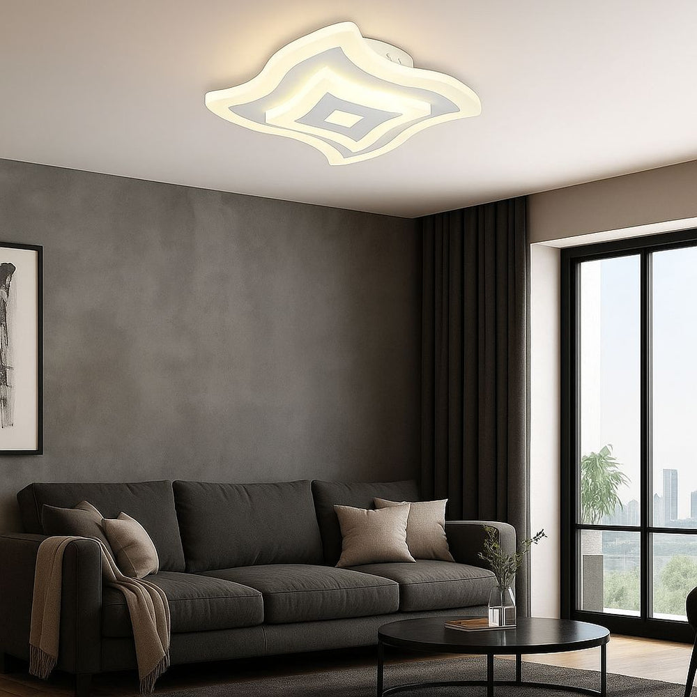 Plafoniera LED rotunda alba 19143/240 50W fara telecomanda, lumina reglabila 3000–6500K, ideala pentru livinguri mici si moderne.