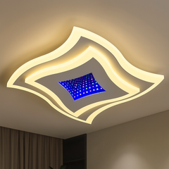 Plafoniera LED alba 67W cu design ondulat si lumina reglabila 3000–6500K este ideala pentru bucatarii moderne ce necesita claritate si eficienta.