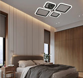 Lustra LED neagra 8036/2+2BK 72W cu forme geometrice si lumina ajustabila, perfecta pentru dormitor modern si ambient relaxant