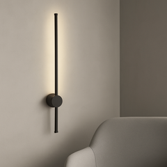 Aplica LED LUBAN Pro 600 neagra metalica 20W montata pe perete in living modern premium