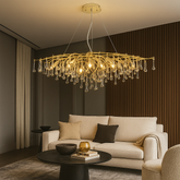 Candelabru decorativ auriu antichizat 10 brate model 27137/1200+550 OG+FGD