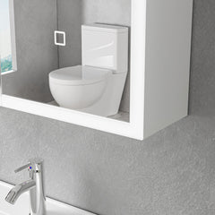 Dulap baie 60x70x13 cm cu oglinda LED 6000K si dezaburire, rafturi sticla securizata si design modern pentru organizare.