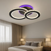 lustra LED 19373/2BK+CH 60W lumina reglabila 3000–6500K cu telecomanda, potrivita pentru dormitor modern cu iluminare uniforma