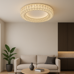 Lustra LED moderna 2966/500 96W cu design minimalist si 3 faze de lumina calda neutra rece, montaj pe tavan pentru living sau dormitor