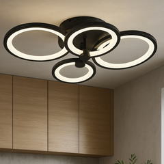 Lustra LED 8067/2+2BK negru 108W cu design modern si lumina ajustabila, perfecta pentru birouri contemporane
