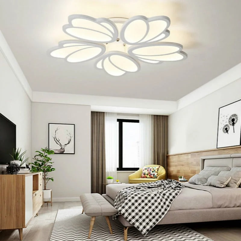 Lustra LED 8101-5 110W cu accente florale si lumina ajustabila, perfect a pentru dormitoare moderne si confortabile