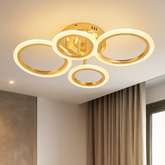 Lustra LED 26056/2+2FGD 72W cu lumina 3000–6500K si telecomanda, potrivita pentru birouri moderne ce necesita iluminare reglabila si detalii aurii elegante.