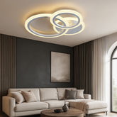 Lustra LED 8888/3 98W cu 3 cercuri suprapuse si telecomanda, ideal a pentru livinguri moderne cu lumin a reglabila si design elegant