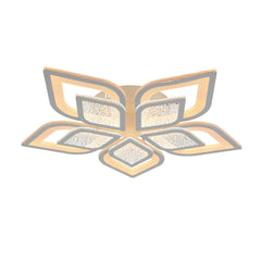 Lustra LED rotunda 19185/5 120W cu telecomanda, lumina reglabila 3000–6500K, montata in living modern cu iluminare uniforma.