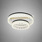 Lustra LED 244W cu doua cercuri decorative WH+BK+TIGD, lumina reglabila si telecomanda, perfectă pentru dormitoare moderne si elegante