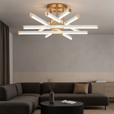 Lustra LED 9374/6 144W cu design geometric modern, ideal a pentru livinguri elegante cu lumin a reglabila si finisaj rafinat