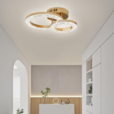 Lustra LED compacta 80W cu lumina reglabila 3300K-6500K si telecomanda, ideala pentru hol modern cu iluminare clara si uniforma