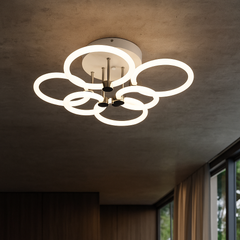 Lustra Led Cu 220W cu LED integrat alb pentru dormitor living hol bucatarie birou plafoniera LED moderna pentru dormitor living hol bucatarie birou design elegant cu telecomanda