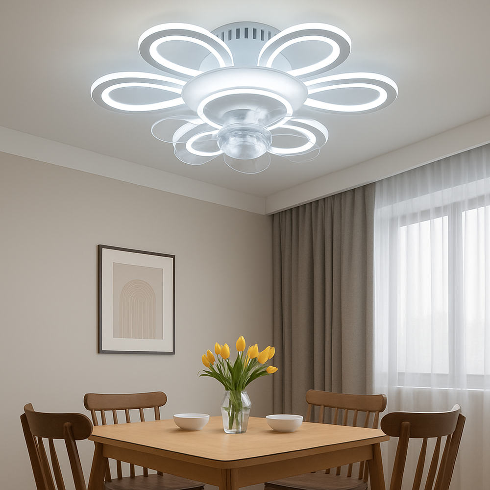 Lustra LED 26142/3 116W cu lumina 3000–6500K si telecomanda, potrivita pentru zona de dining, oferind iluminare clara si control facil al atmosferei.
