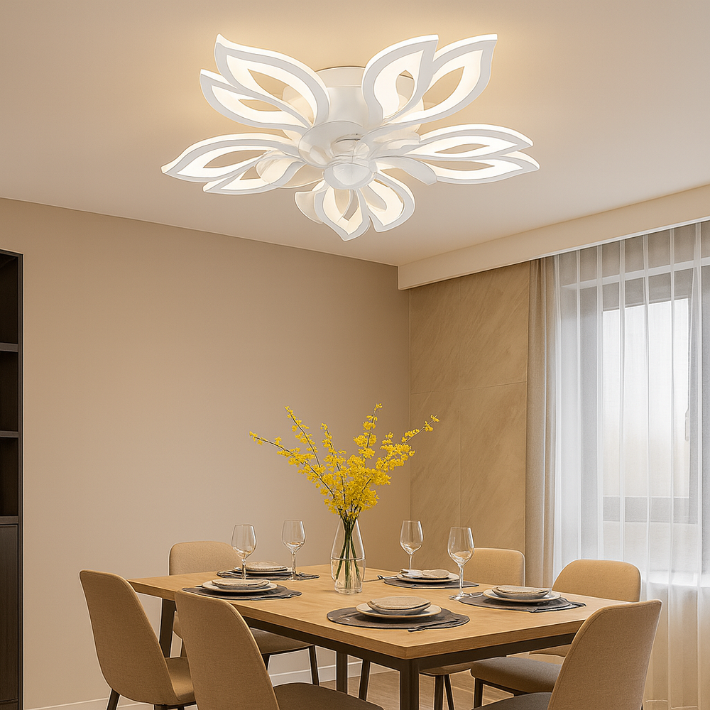 Lustra LED 26252/5 rotunda 100W cu lumina 3000–6500K si telecomanda, perfecta pentru zona de dining, oferind iluminare uniforma si ambient modern.
