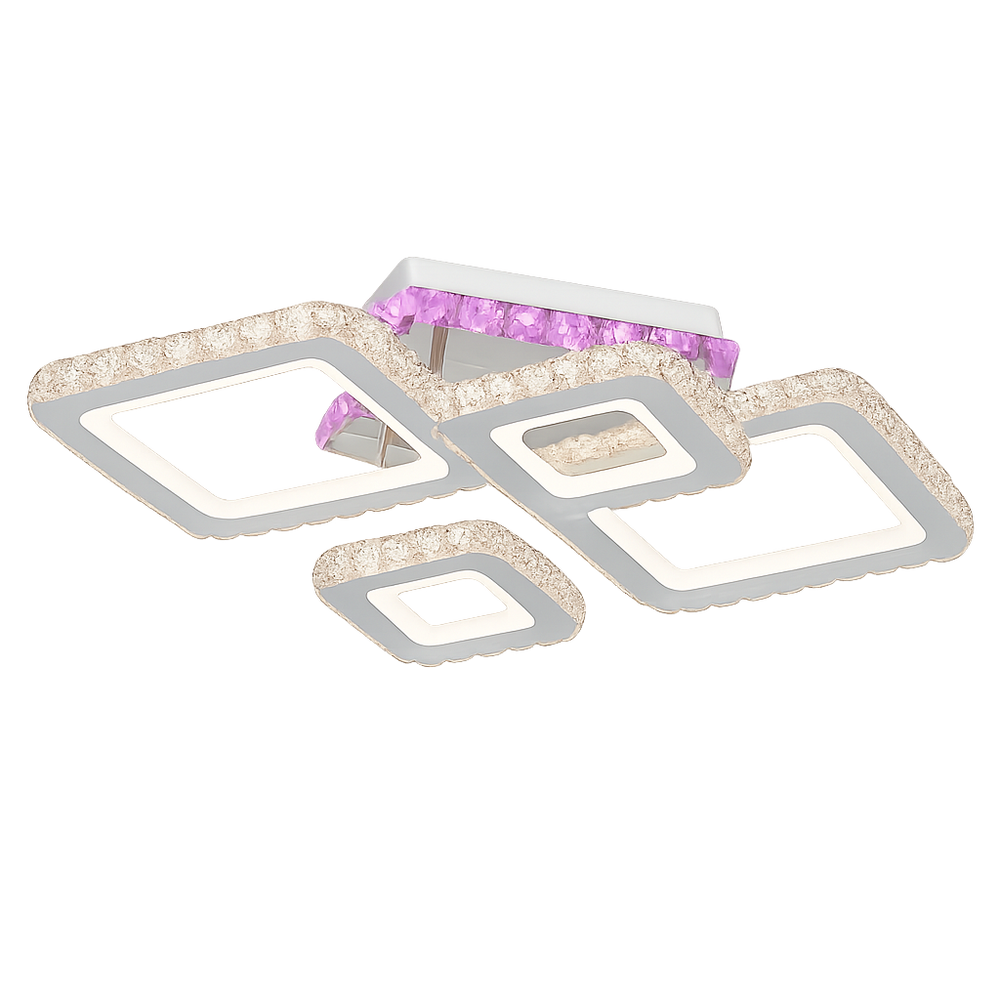 Lustra LED geometrica 200W cu lumina reglabila si telecomanda, potrivita pentru iluminarea eficienta si moderna a unui birou contemporan