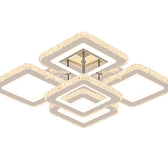 Lustra LED geometrica 200W cu lumina reglabila si telecomanda, potrivita pentru iluminarea eficienta si moderna a unui birou contemporan