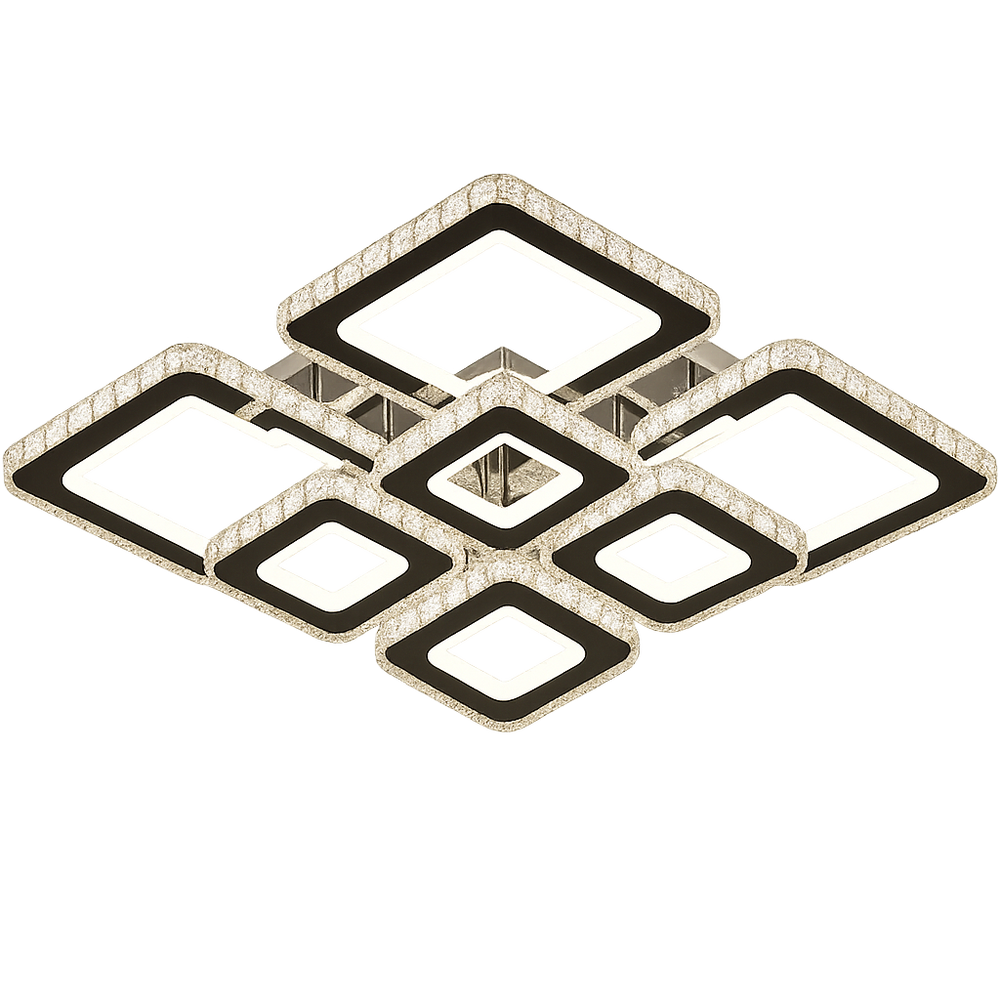 Lustra LED patrata 256W cu lumina reglabila si telecomanda, potrivita pentru iluminarea eficienta si moderna a unui birou contemporan