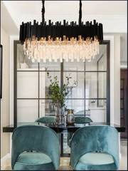 Candelabru Negru Cu 60W cu becuri E27 negru 430 mm cu telecomanda pentru living dormitor hol sufragerie corp de iluminat din cristal cu becuri E27 si telecomanda pentru living dormitor hol sufragerie