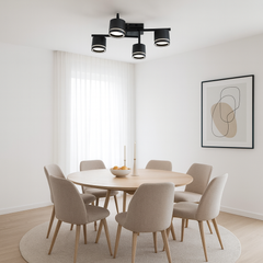 Lustra LED rotunda negru mat 59041/4MB pentru dining modern, 4 GX53, lumina 3000K-6500K, fara telecomanda