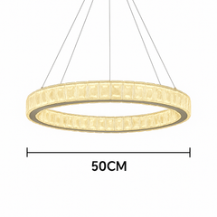 Lustra LED rotunda argintiu Orbit 56W cu telecomanda, iluminare eleganta si confortabila pentru dormitor
