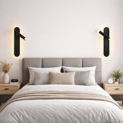 Aplica LED LUBAN Dual Vision cu iluminare duala, spot de accent si lumina ambientala pentru dormitor contemporan