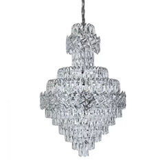 Candelabru cristal rotunda argintiu Ø600 H900 in living inalt, 13 E27, lumina eleganta pentru spatiu premium