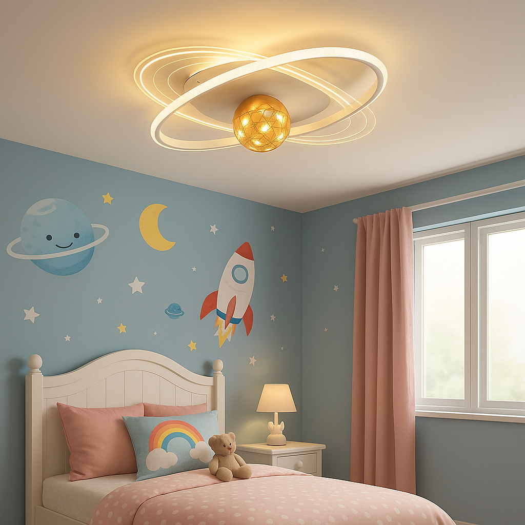 Lustra LED 8680 rotunda 102W cu lumina ajustabila 2800–6500K si telecomanda, perfect a pentru dormitoare moderne si confortabile