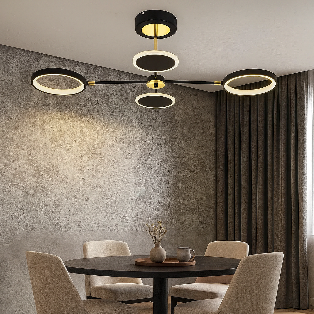 Lustra LED rectangulara 8720A/4 60W cu lumina reglabila si telecomanda, ideal a pentru zone moderne de dining