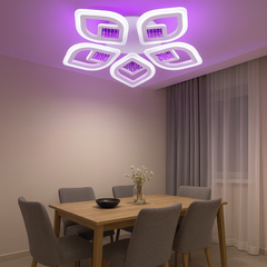 Lustra LED rotunda 8737/5 100W cu lumina reglabila si telecomanda, potrivit a pentru zone de dining moderne si luminoase