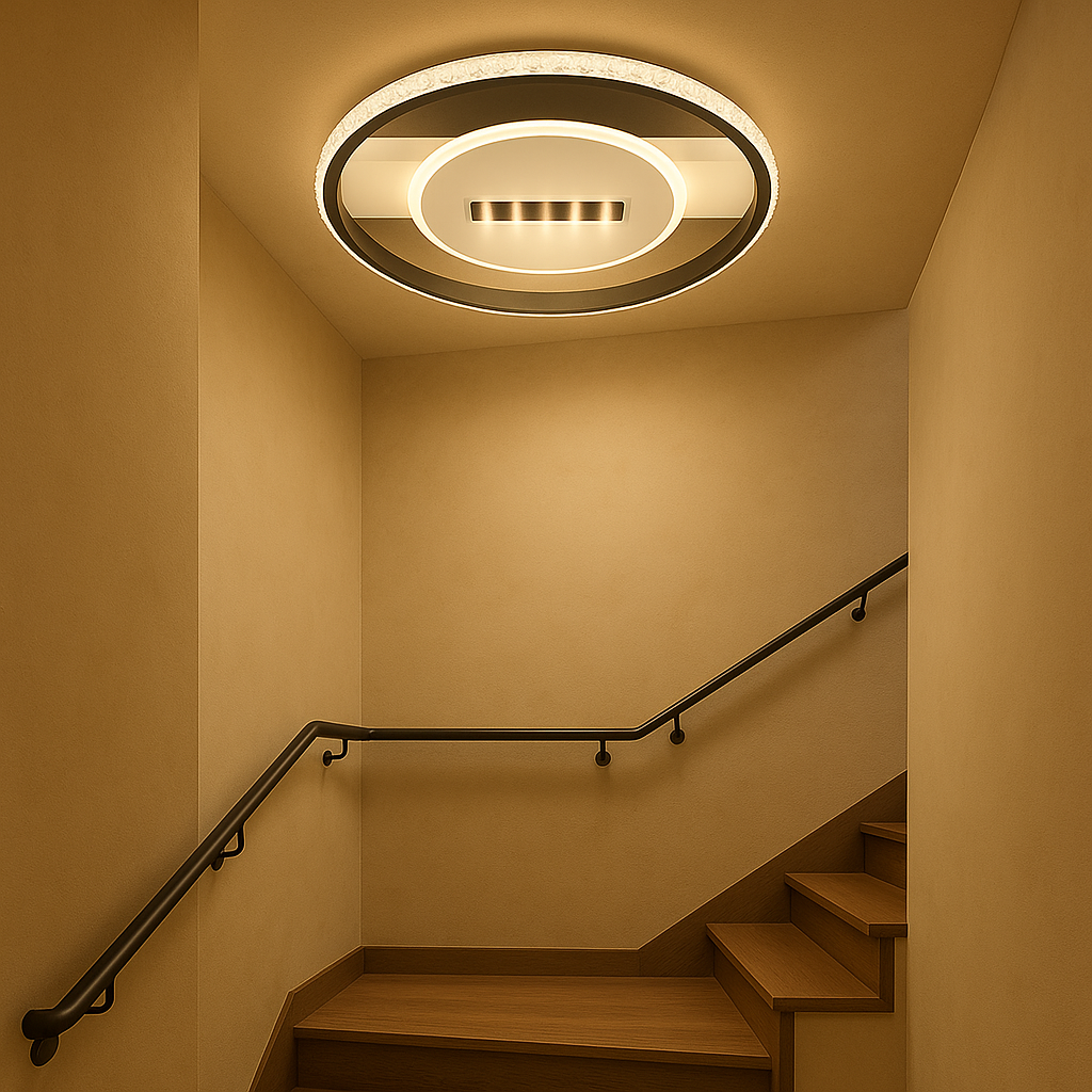 Lustra LED 9334/3BK+WH rectangulara 91W, ideal a pentru zona scarilor cu lumin a uniforma si aspect modern minimalist