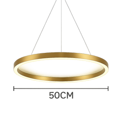 Lustra LED cerc rotund auriu 55W cu telecomanda, lumina ambientala relaxanta pentru dormitor