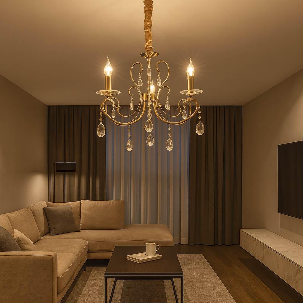 Candelabru Clasic Vintage 60W cu becuri E14 metal 600 mm cu telecomanda pentru living dormitor hol sufragerie corp de iluminat din cristal cu becuri E14 si telecomanda pentru living dormitor hol sufragerie