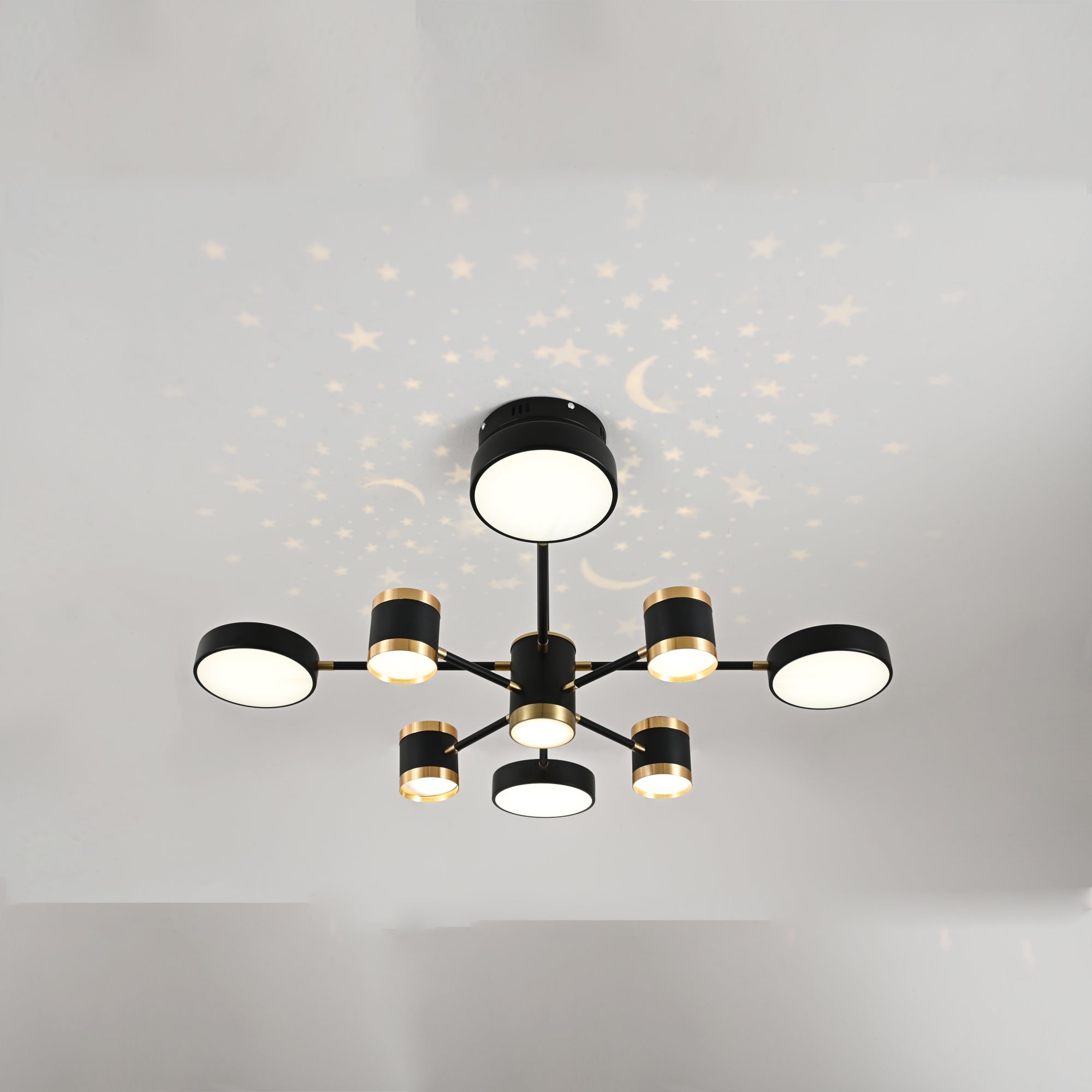 Lustra Led Cu 162W cu LED integrat negru pentru dormitor living hol bucatarie birou plafoniera LED moderna pentru dormitor living hol bucatarie birou design elegant cu telecomanda