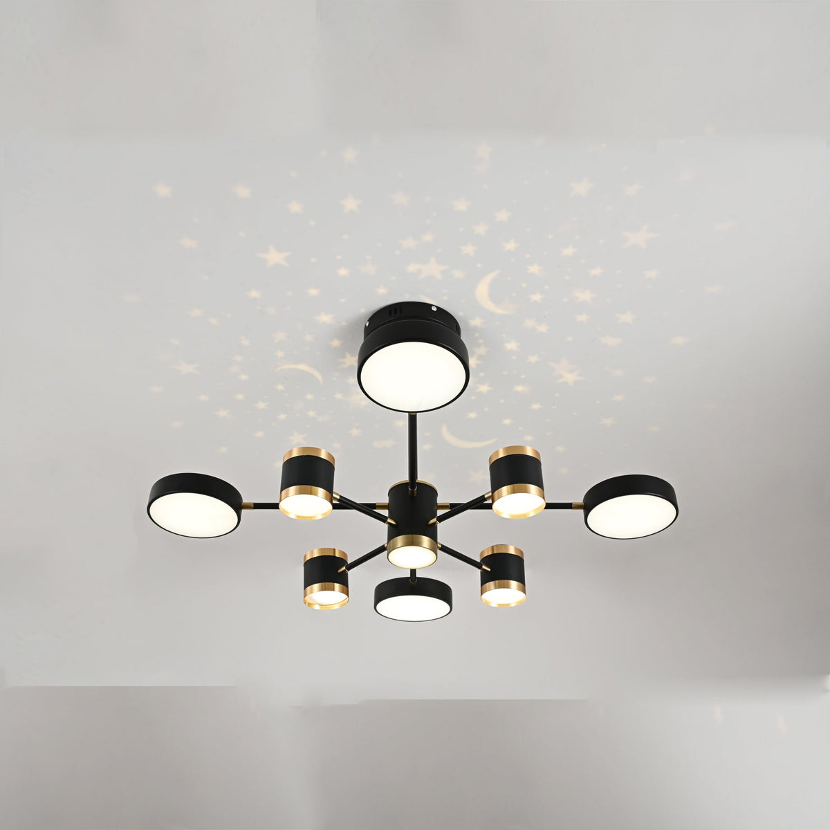 Lustra Led Cu 162W cu LED integrat negru pentru dormitor living hol bucatarie birou plafoniera LED moderna pentru dormitor living hol bucatarie birou design elegant cu telecomanda