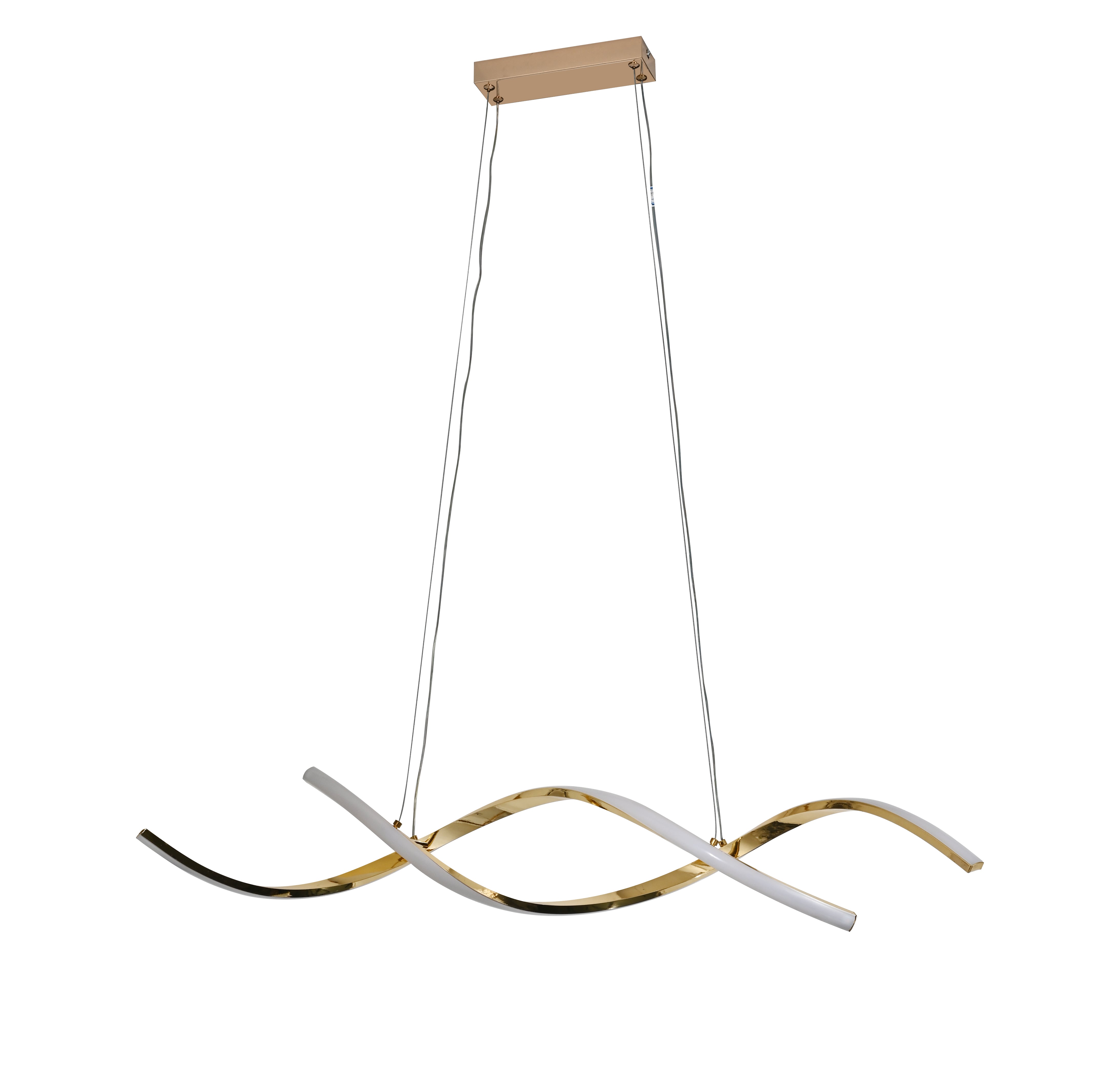 Lustra LED liniara aurie 950 mm cu telecomanda, iluminare eleganta pentru masa de dining