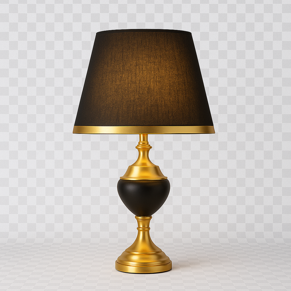 Veioza 8620 cilindrica cu abajur textil alb-auriu adauga lumina calda si eleganta, fiind un accent rafinat pentru un living modern.