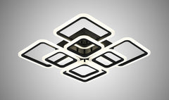 Lustra LED 8036/4+4 negru 144W cu 8 patrate si lumina reglabila, ideala pentru dining modern cu iluminare clara